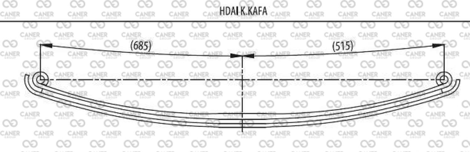 HYUNDAI UFAK KAFA (60 GENİŞLİK) ÇİFTTEKER arka 3.KAT-;685515-03; 
